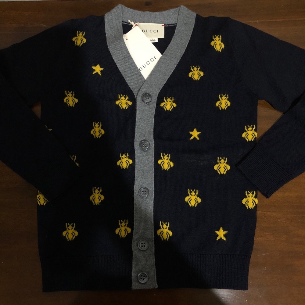 Gucci Children’s wool bees and stars cardigan